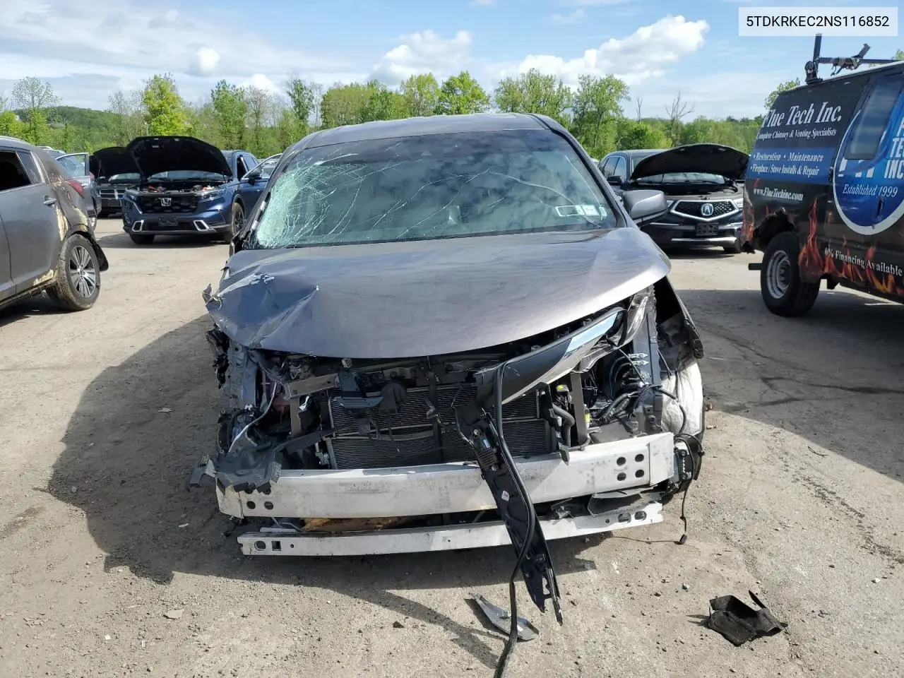 2022 Toyota Sienna Le VIN: 5TDKRKEC2NS116852 Lot: 55249365