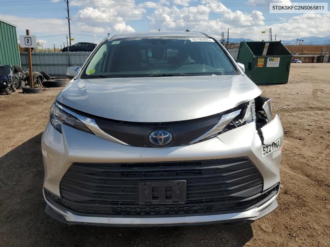 2022 Toyota Sienna Le VIN: 5TDKSKFC2NS065811 Lot: 56190465