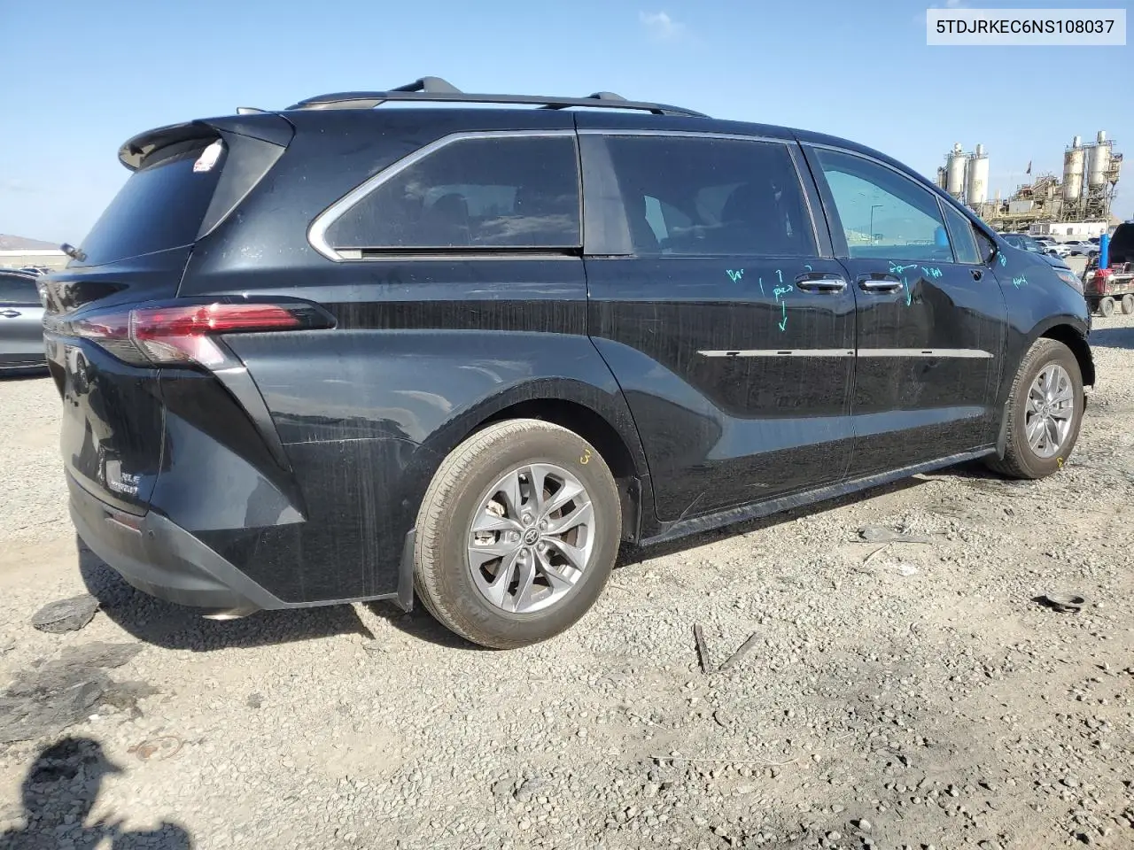 2022 Toyota Sienna Xle VIN: 5TDJRKEC6NS108037 Lot: 56577915