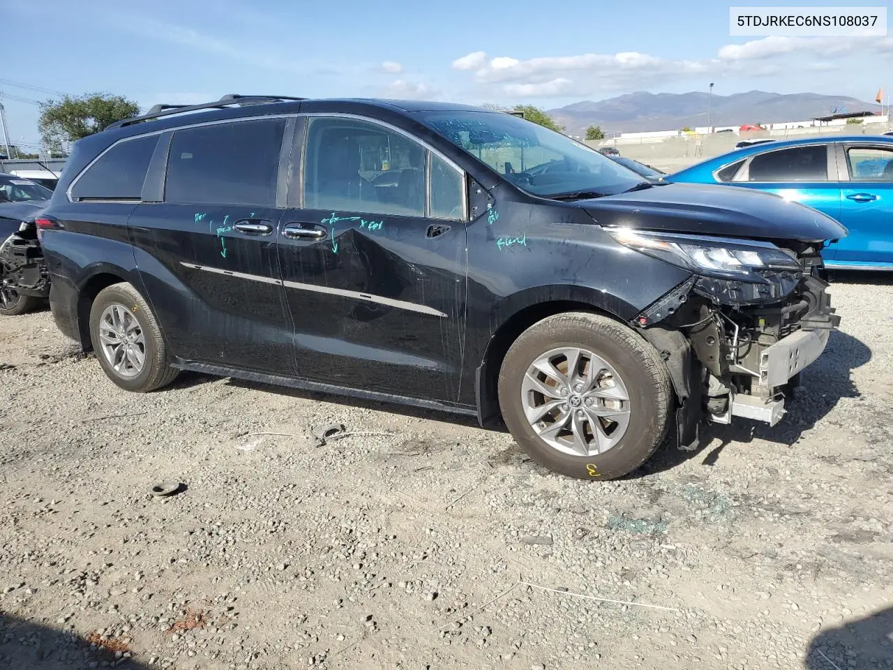 2022 Toyota Sienna Xle VIN: 5TDJRKEC6NS108037 Lot: 56577915