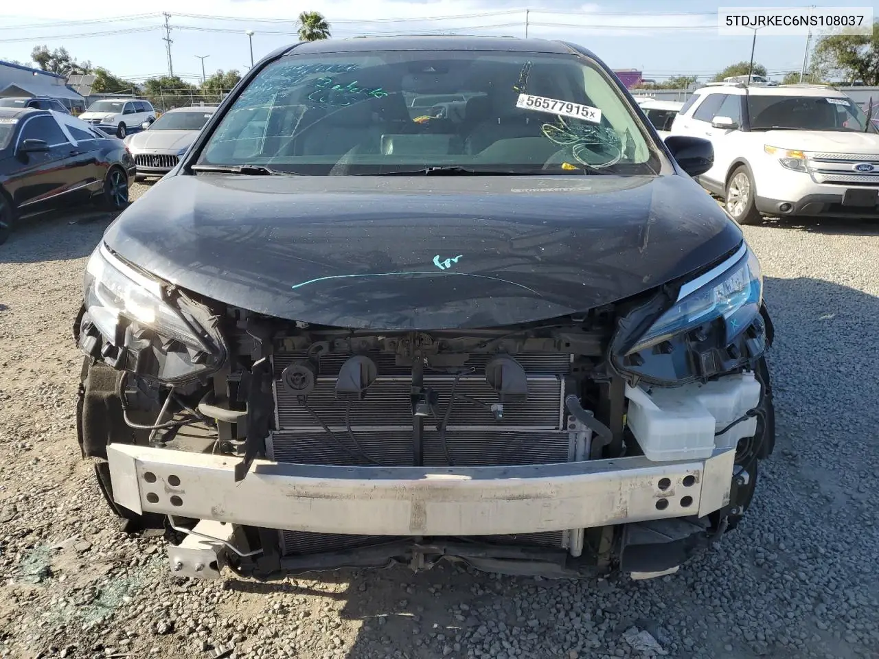 2022 Toyota Sienna Xle VIN: 5TDJRKEC6NS108037 Lot: 56577915