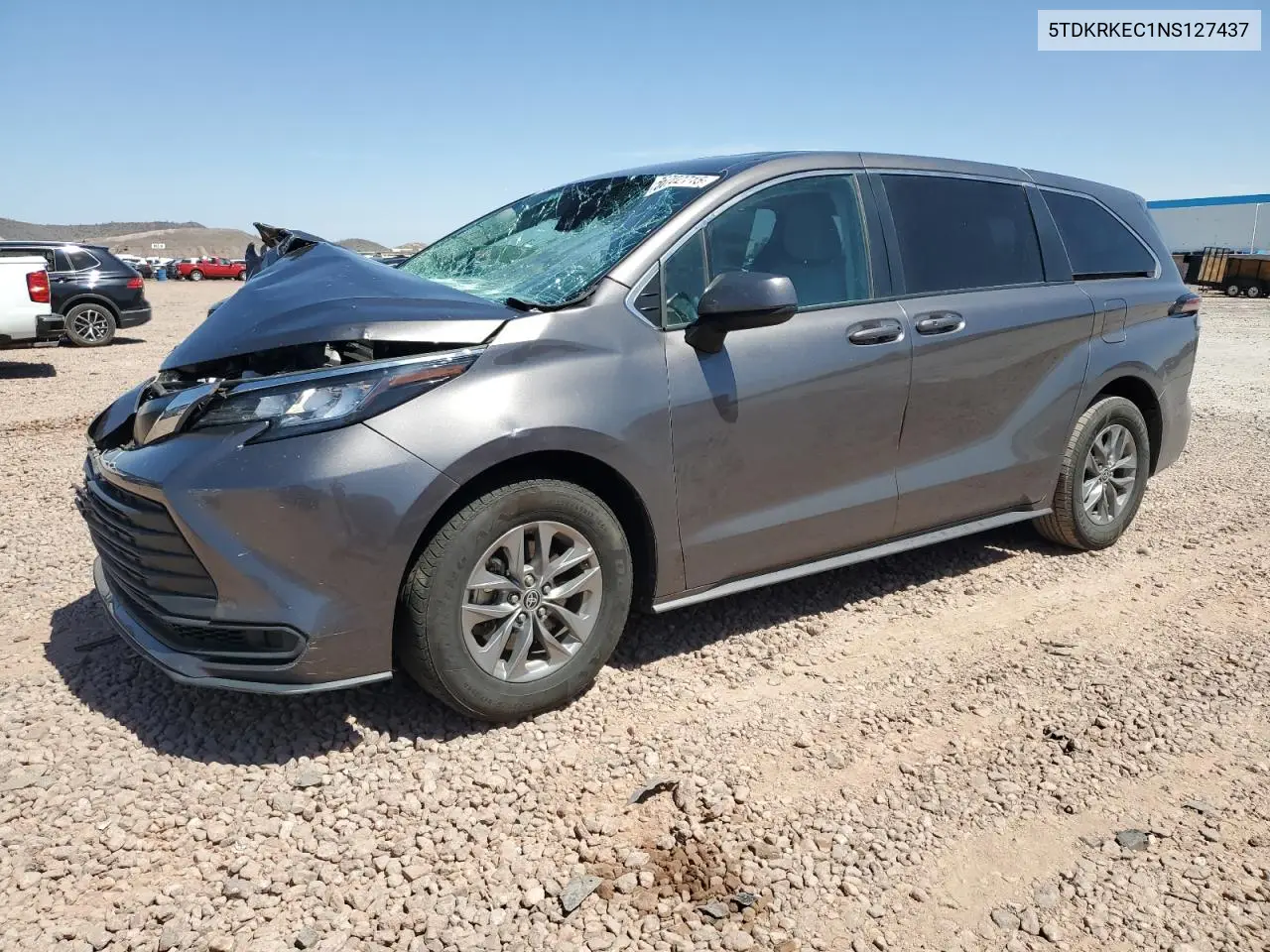 2022 Toyota Sienna Le VIN: 5TDKRKEC1NS127437 Lot: 56702715
