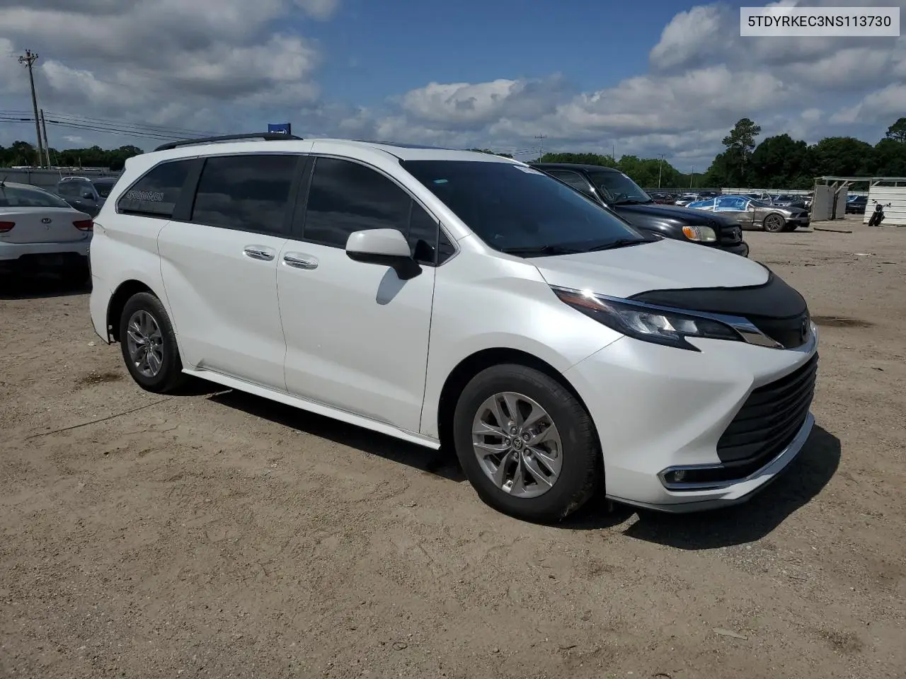 2022 Toyota Sienna Xle VIN: 5TDYRKEC3NS113730 Lot: 57160105
