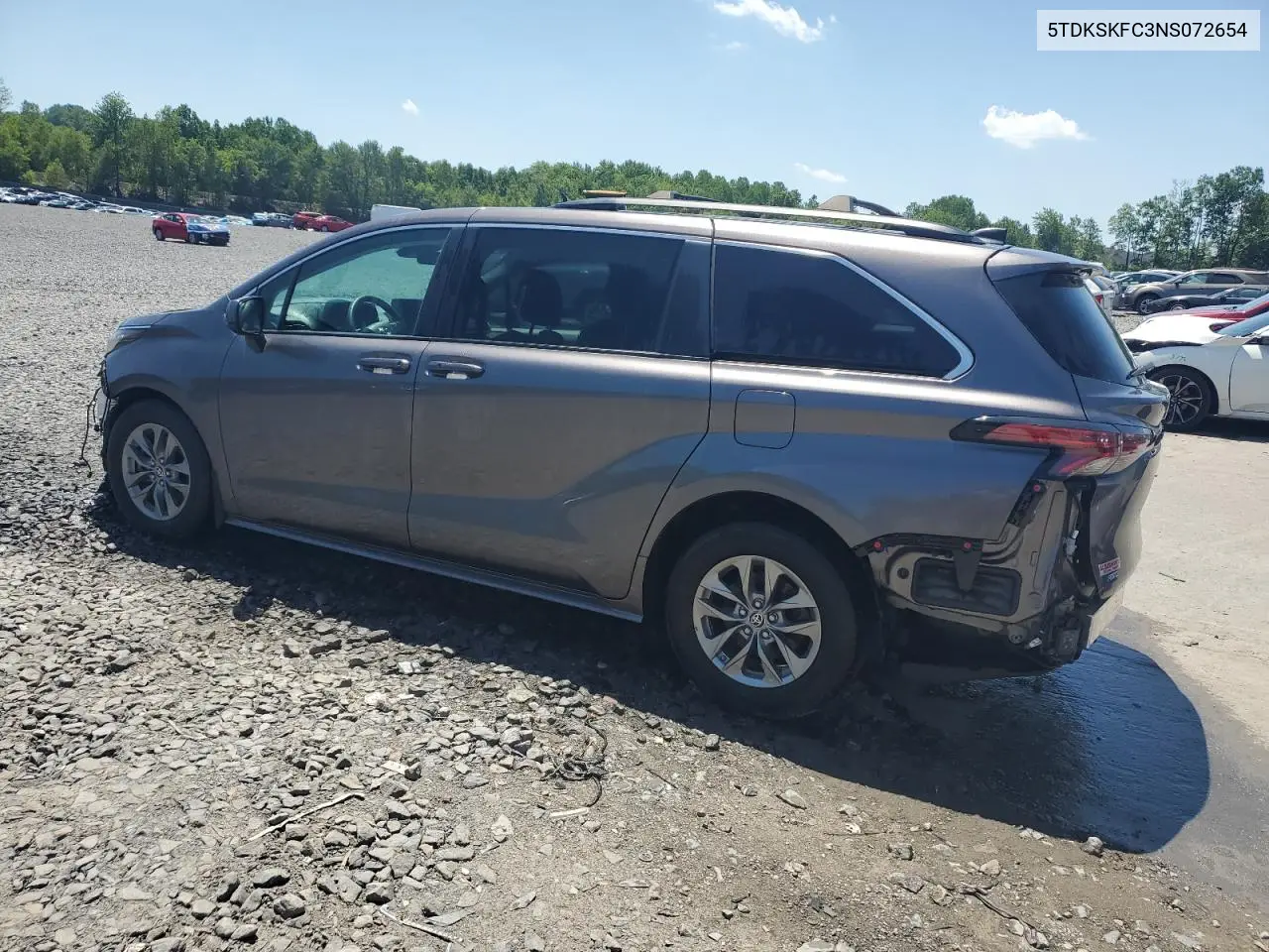 2022 Toyota Sienna Le VIN: 5TDKSKFC3NS072654 Lot: 62130095