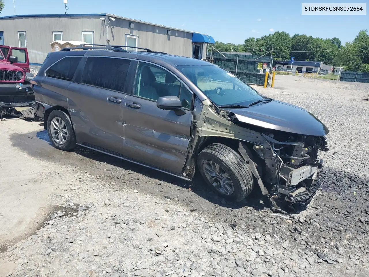 2022 Toyota Sienna Le VIN: 5TDKSKFC3NS072654 Lot: 62130095
