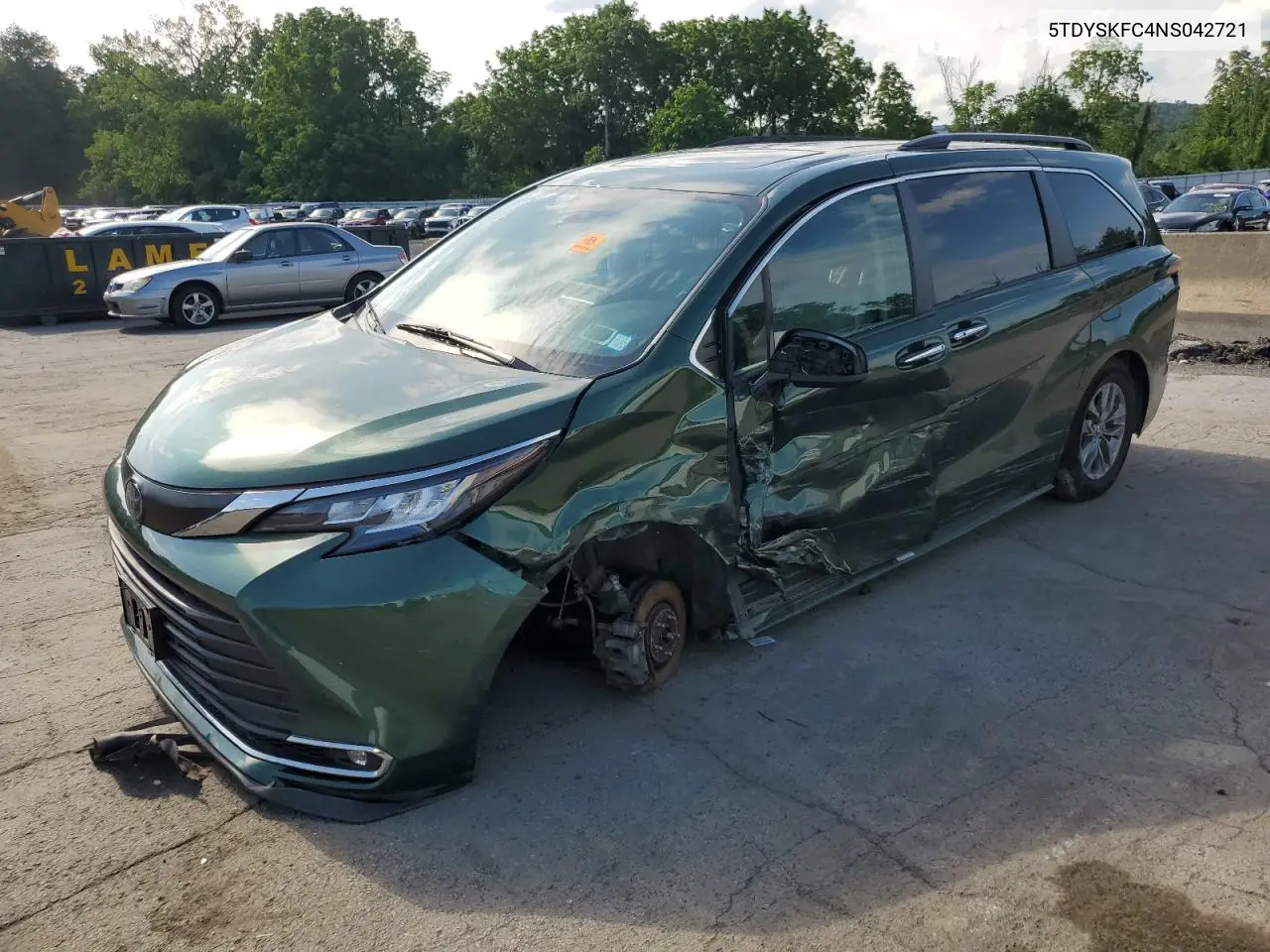2022 Toyota Sienna Xle VIN: 5TDYSKFC4NS042721 Lot: 62636215
