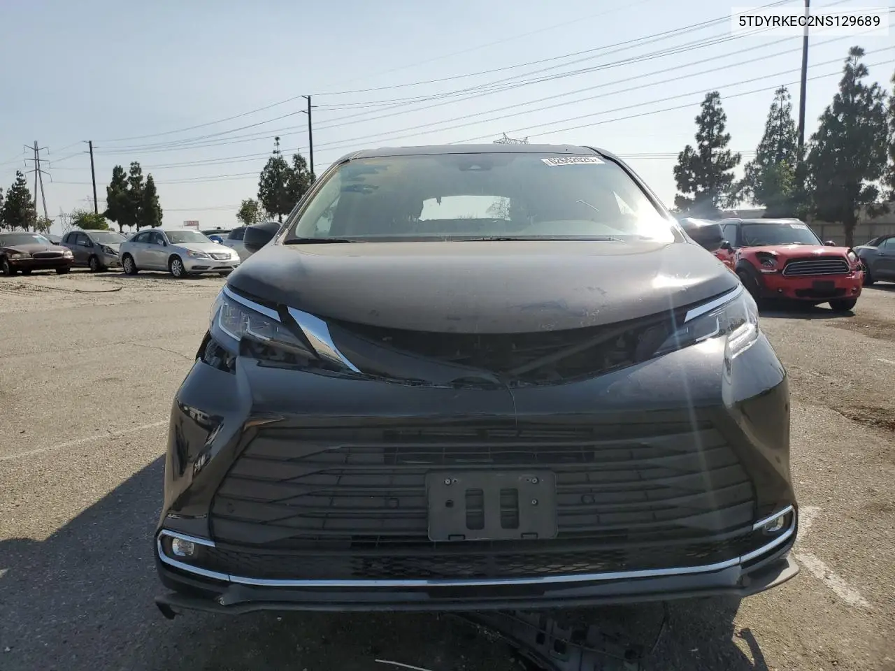 2022 Toyota Sienna Xle VIN: 5TDYRKEC2NS129689 Lot: 62652025