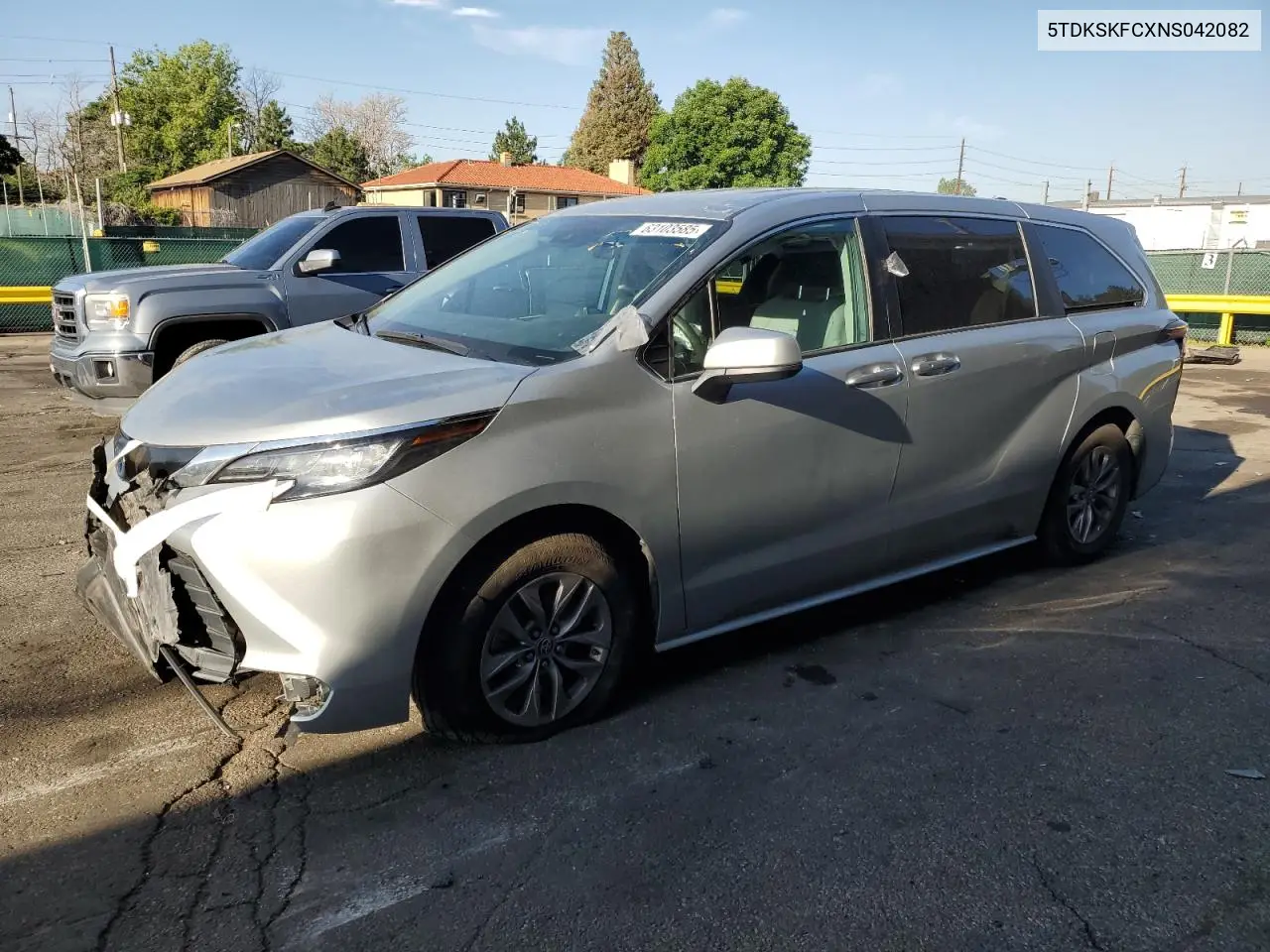 2022 Toyota Sienna Le VIN: 5TDKSKFCXNS042082 Lot: 63103585