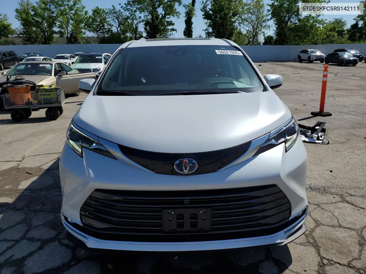 2024 Toyota Sienna Limited VIN: 5TDESKFC5RS142111 Lot: 56521095