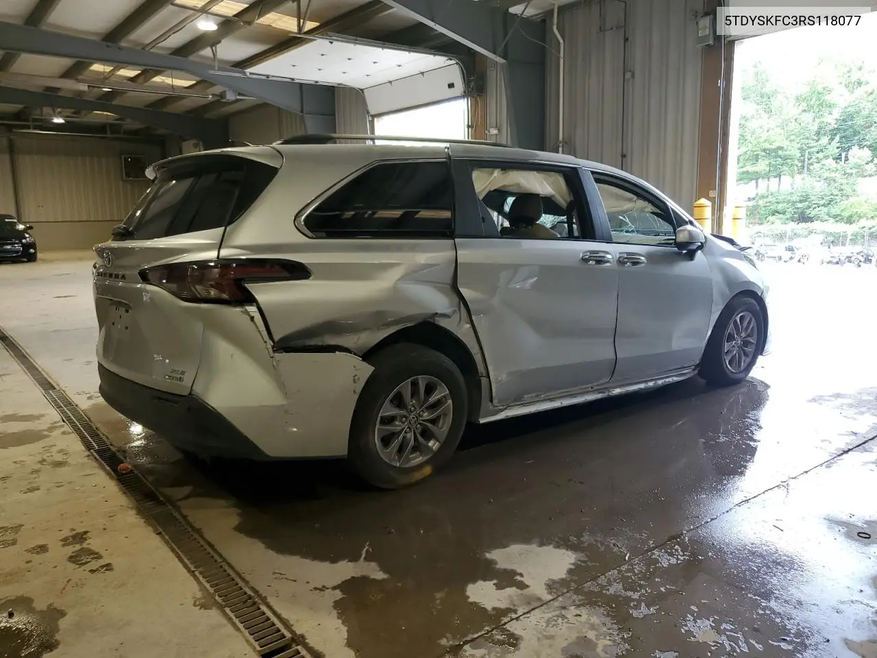 2024 Toyota Sienna Xle VIN: 5TDYSKFC3RS118077 Lot: 60914125
