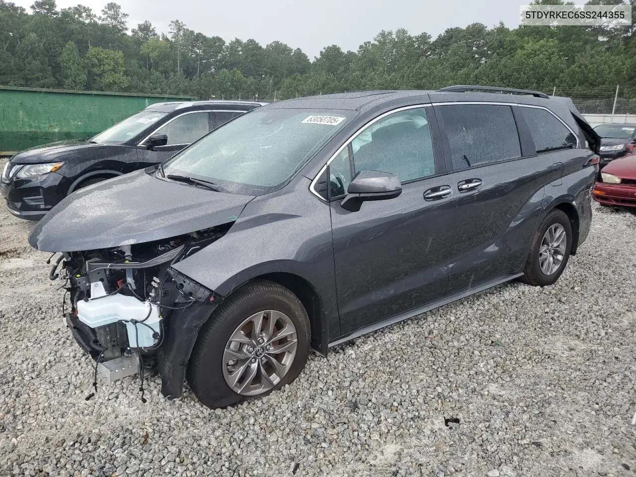 2025 Toyota Sienna Xle VIN: 5TDYRKEC6SS244355 Lot: 63050705