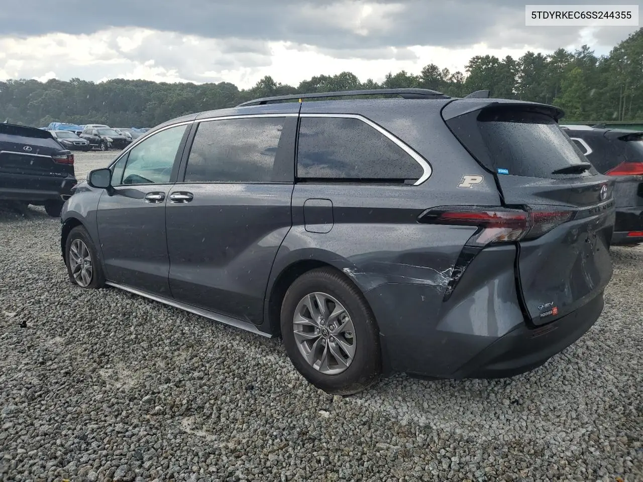 2025 Toyota Sienna Xle VIN: 5TDYRKEC6SS244355 Lot: 63050705