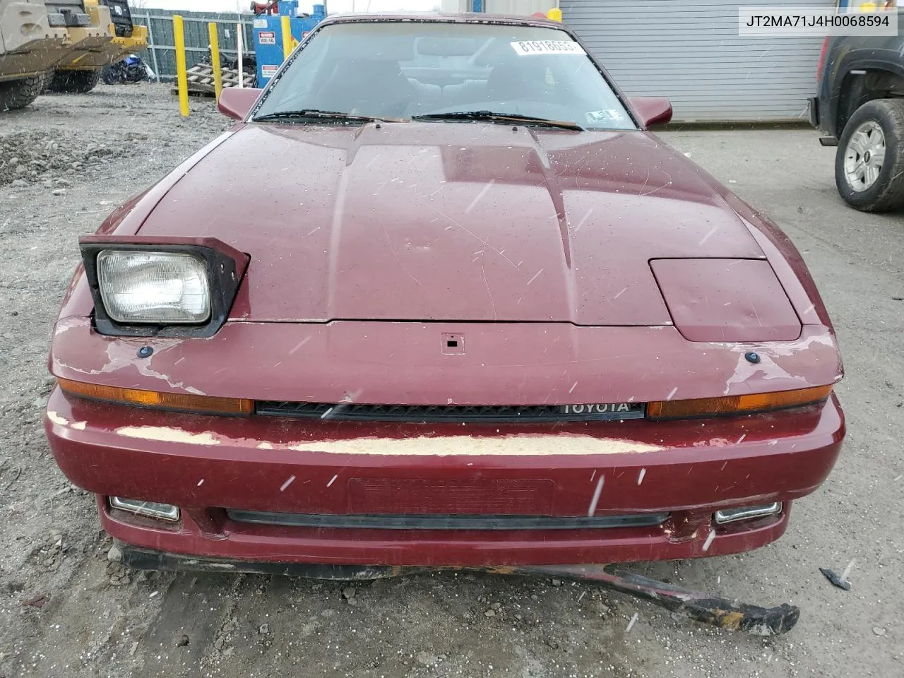 1987 Toyota Supra Sport Roof VIN: JT2MA71J4H0068594 Lot: 81918653