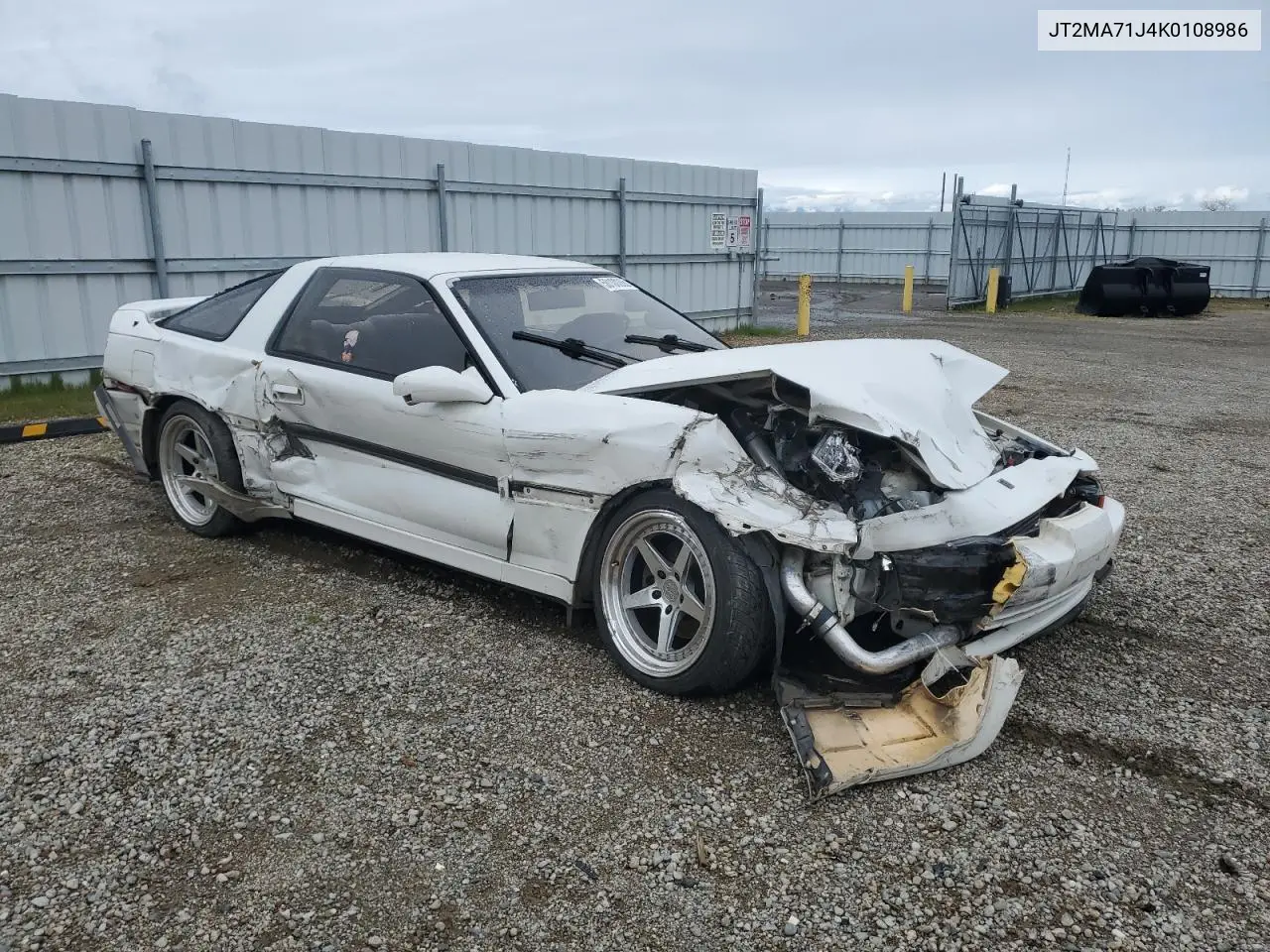 1989 Toyota Supra Sport Roof VIN: JT2MA71J4K0108986 Lot: 50100265