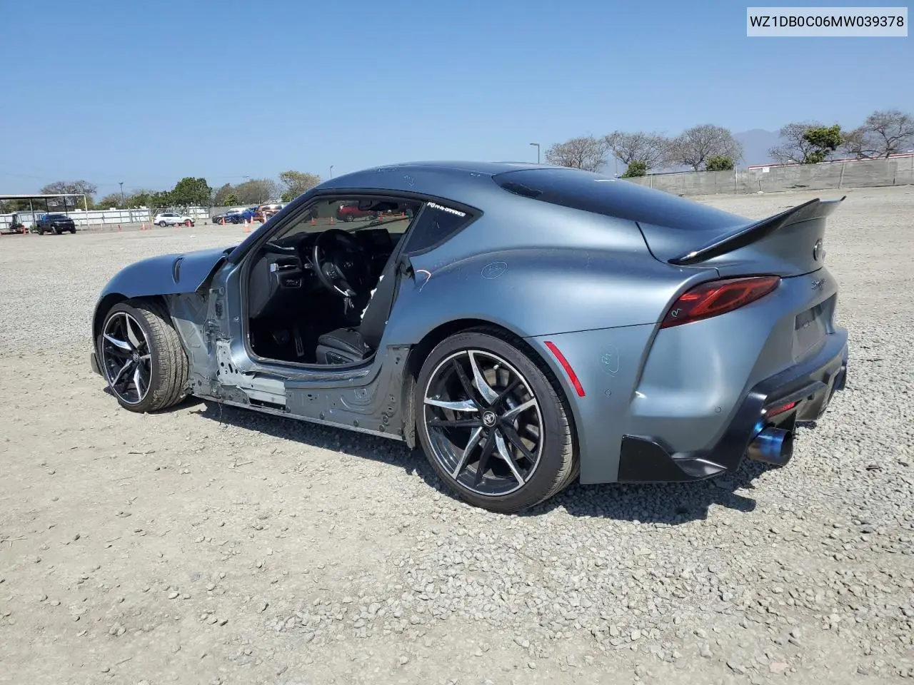 2021 Toyota Supra Base VIN: WZ1DB0C06MW039378 Lot: 49820965