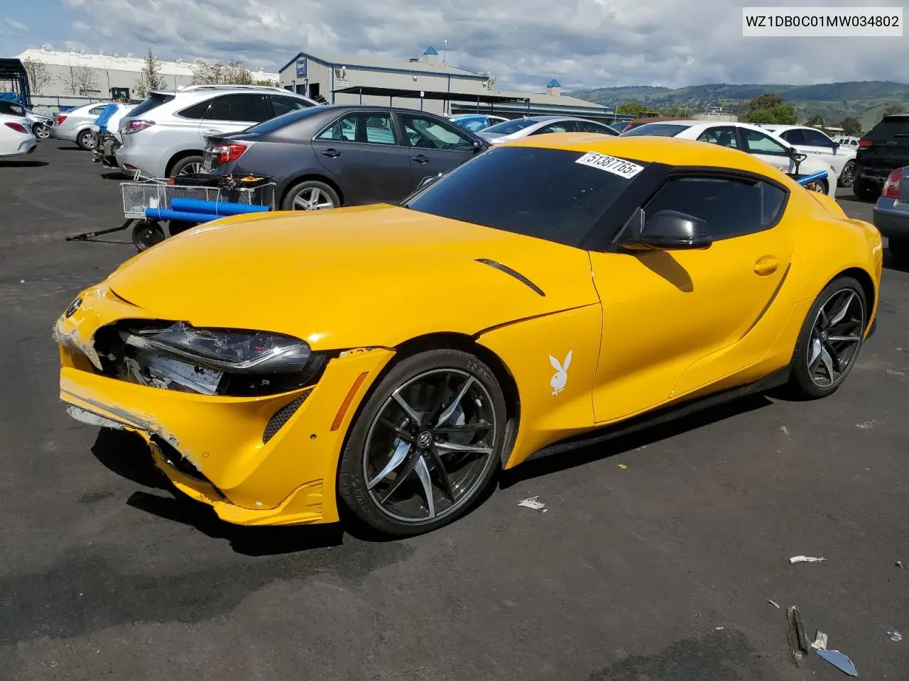 2021 Toyota Supra Base VIN: WZ1DB0C01MW034802 Lot: 51387765