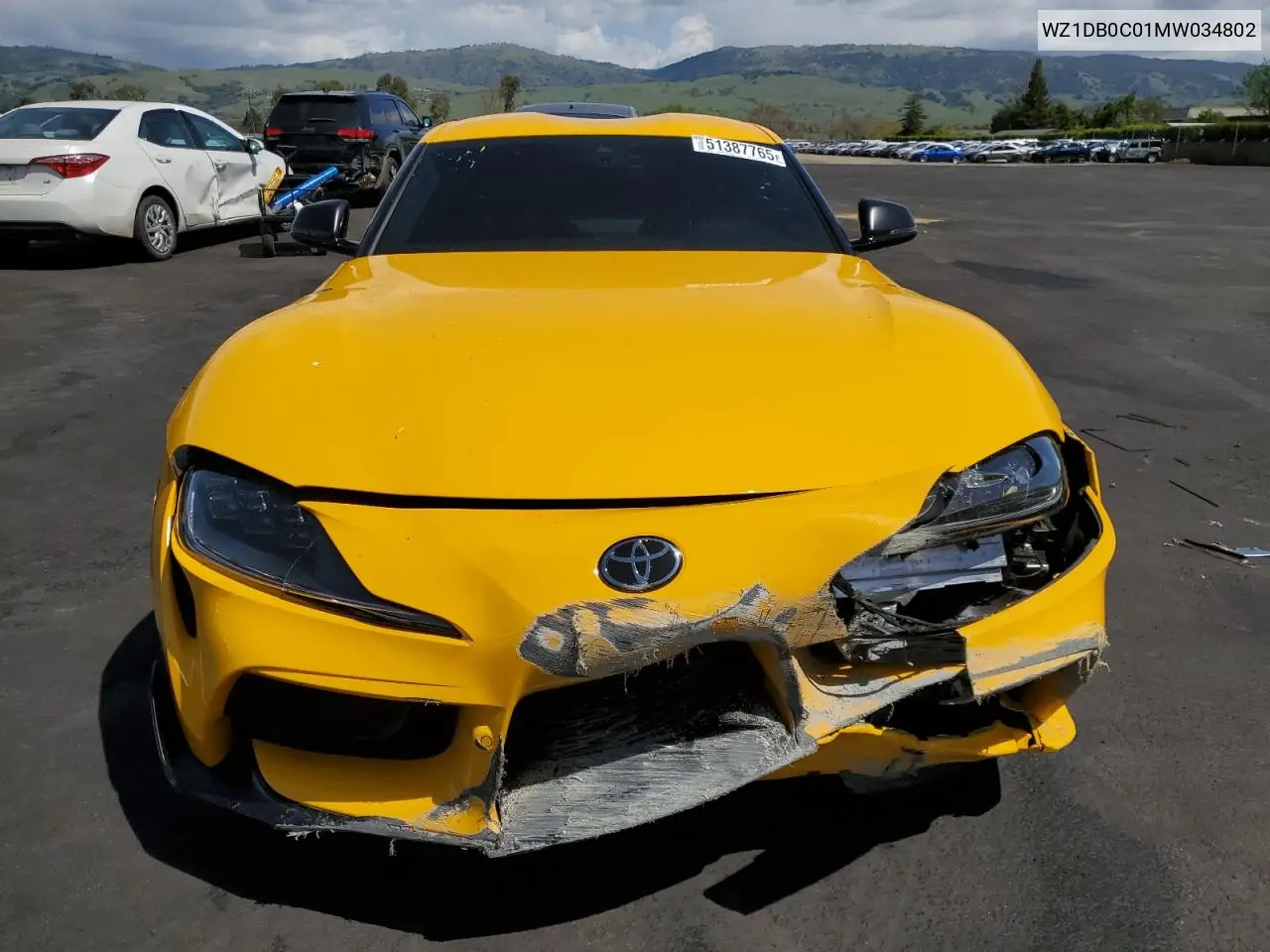 2021 Toyota Supra Base VIN: WZ1DB0C01MW034802 Lot: 51387765