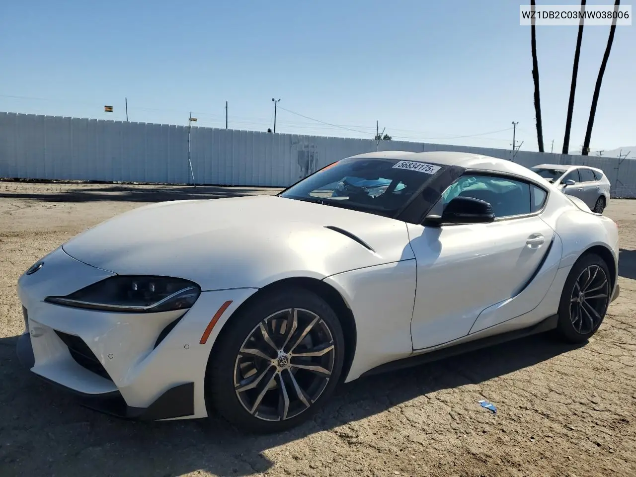 2021 Toyota Supra VIN: WZ1DB2C03MW038006 Lot: 56834175