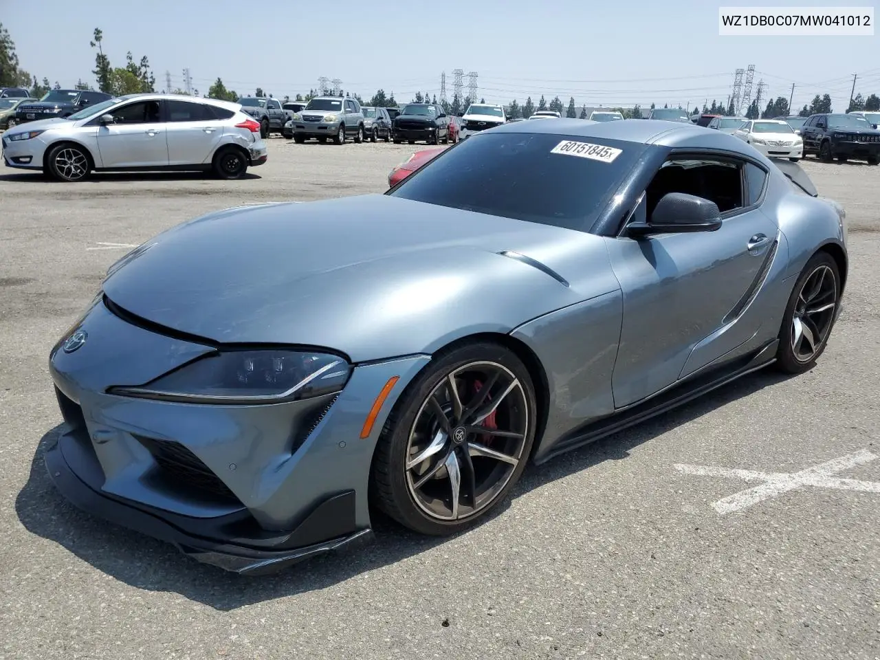 2021 Toyota Supra Base VIN: WZ1DB0C07MW041012 Lot: 60151845