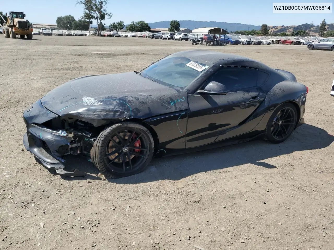 2021 Toyota Supra Base VIN: WZ1DB0C07MW036814 Lot: 63338005