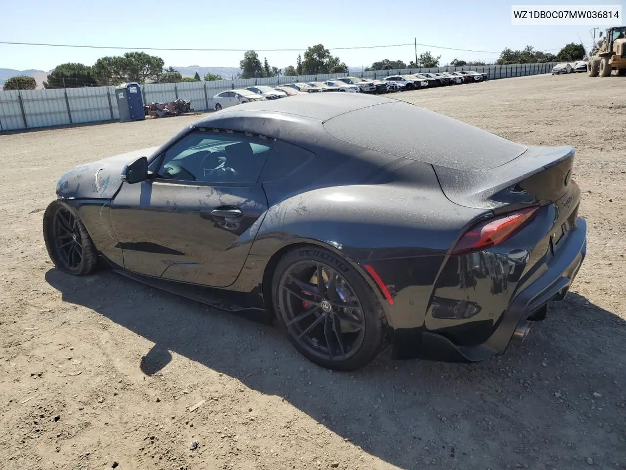 2021 Toyota Supra Base VIN: WZ1DB0C07MW036814 Lot: 63338005