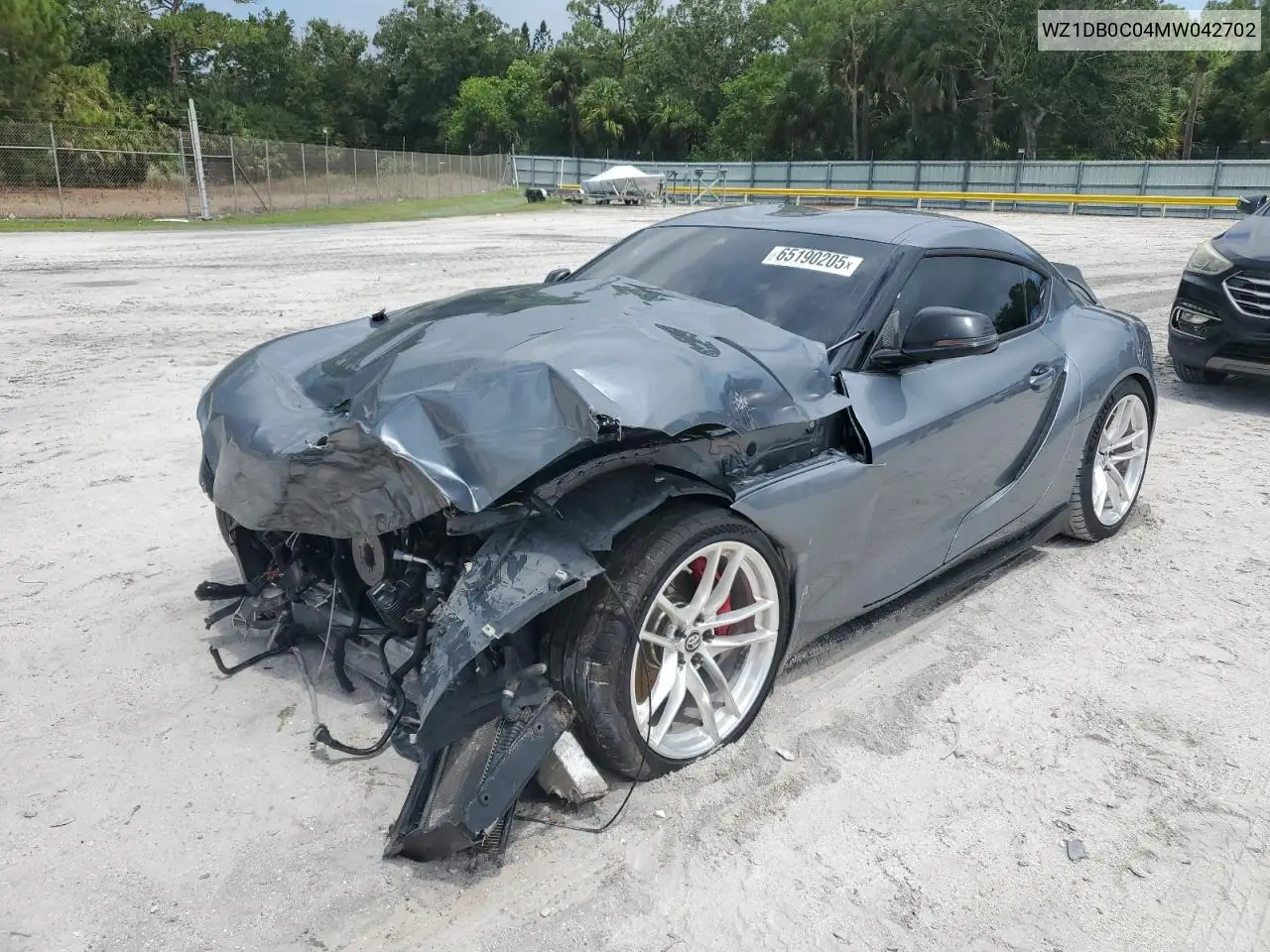2021 Toyota Supra Base VIN: WZ1DB0C04MW042702 Lot: 65190205