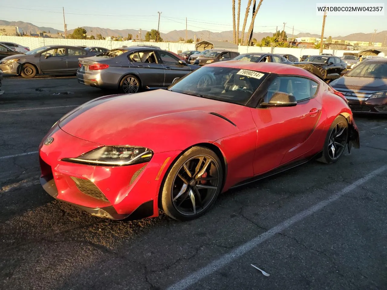 2021 Toyota Supra Base VIN: WZ1DB0C02MW042357 Lot: 79090214