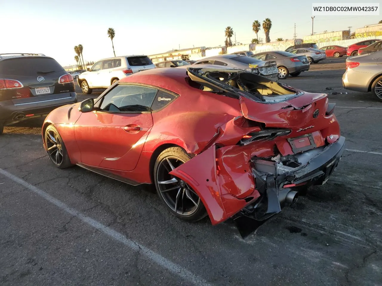 2021 Toyota Supra Base VIN: WZ1DB0C02MW042357 Lot: 79090214