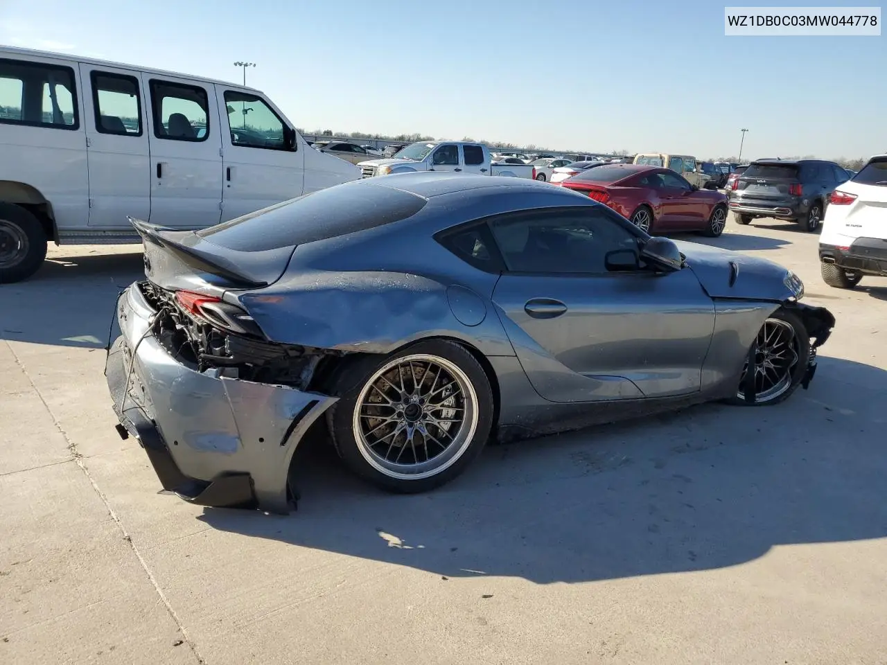 2021 Toyota Supra Base VIN: WZ1DB0C03MW044778 Lot: 88949405