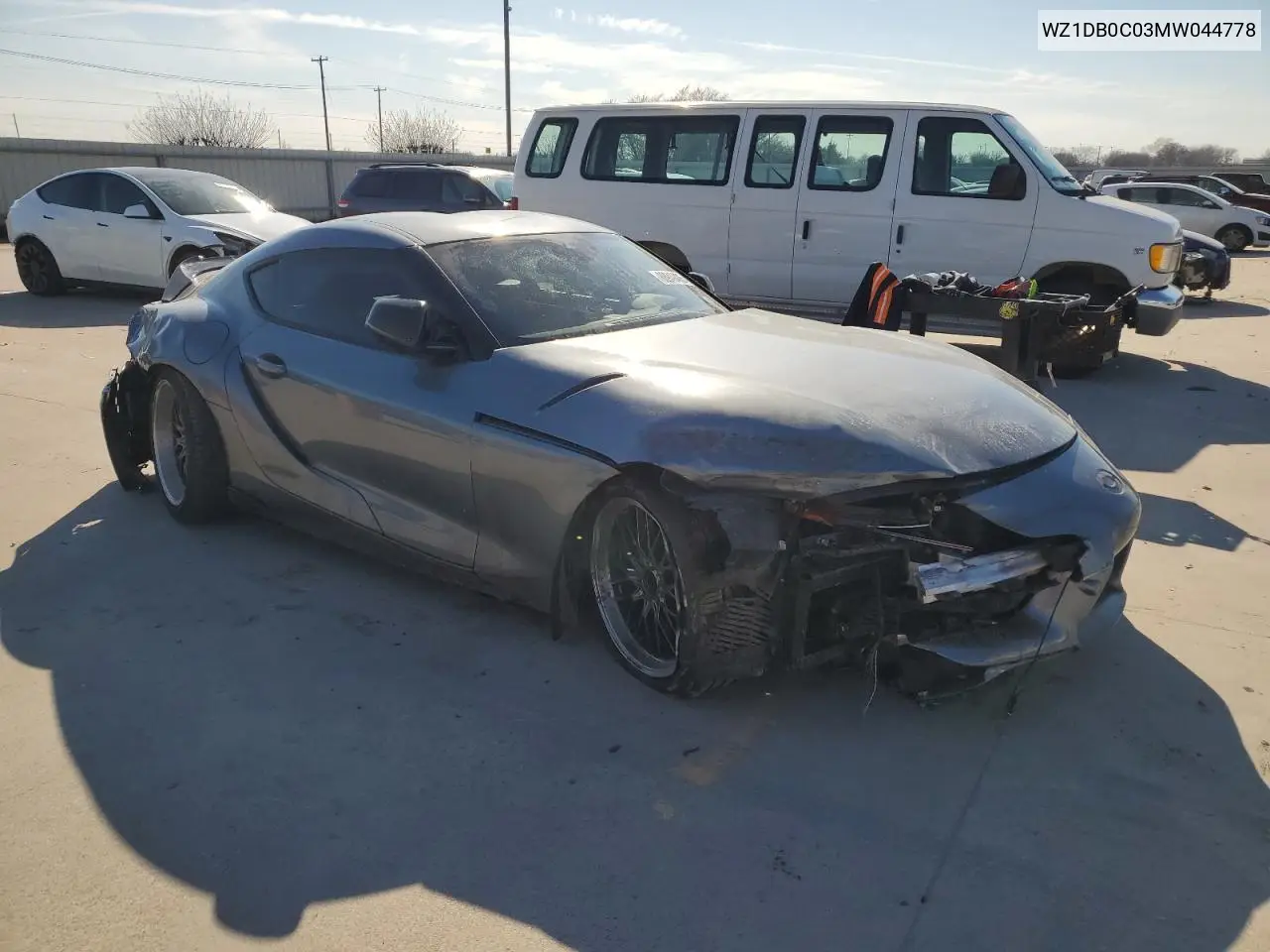 2021 Toyota Supra Base VIN: WZ1DB0C03MW044778 Lot: 88949405
