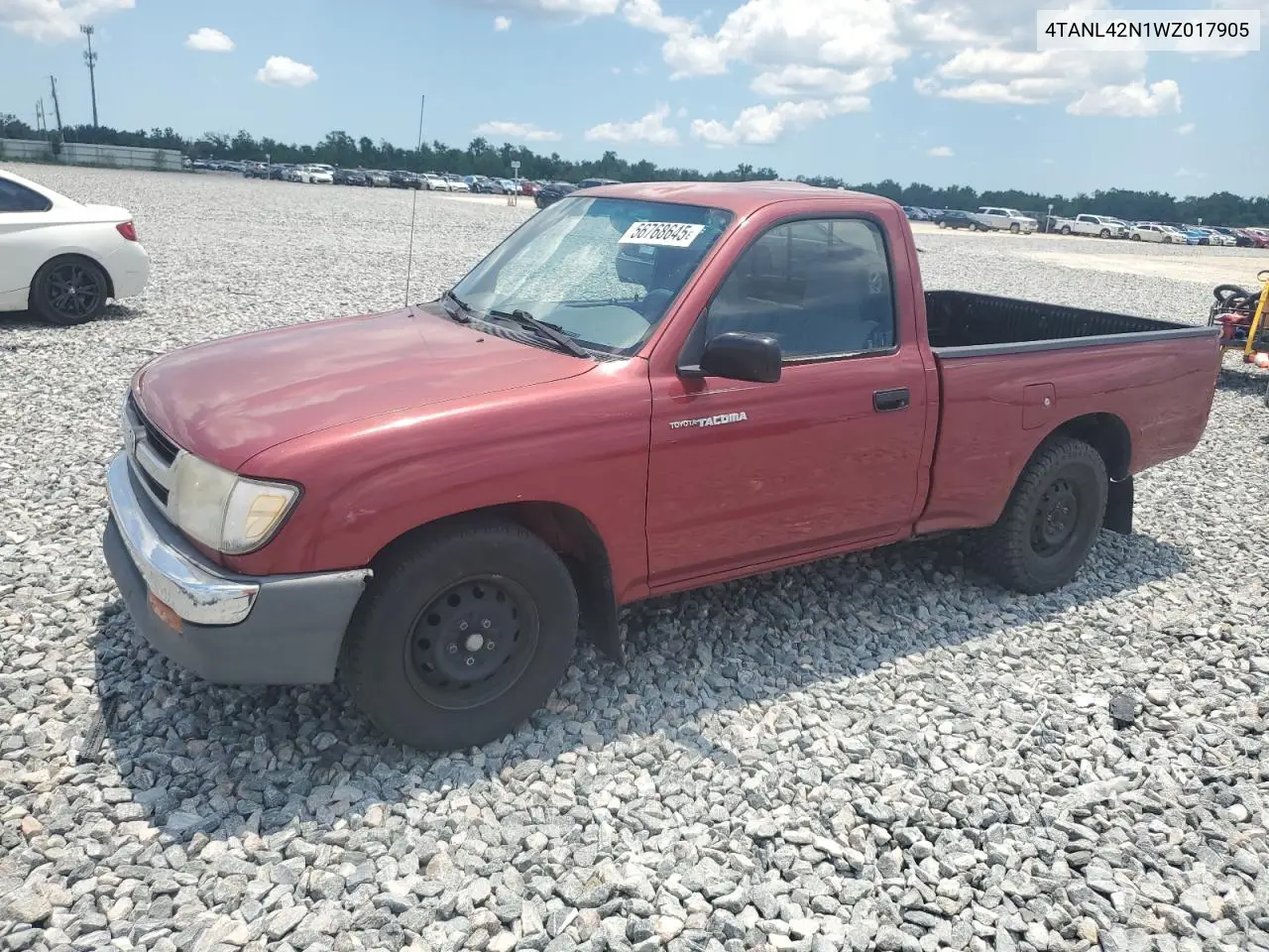 1998 Toyota Tacoma VIN: 4TANL42N1WZ017905 Lot: 56768645