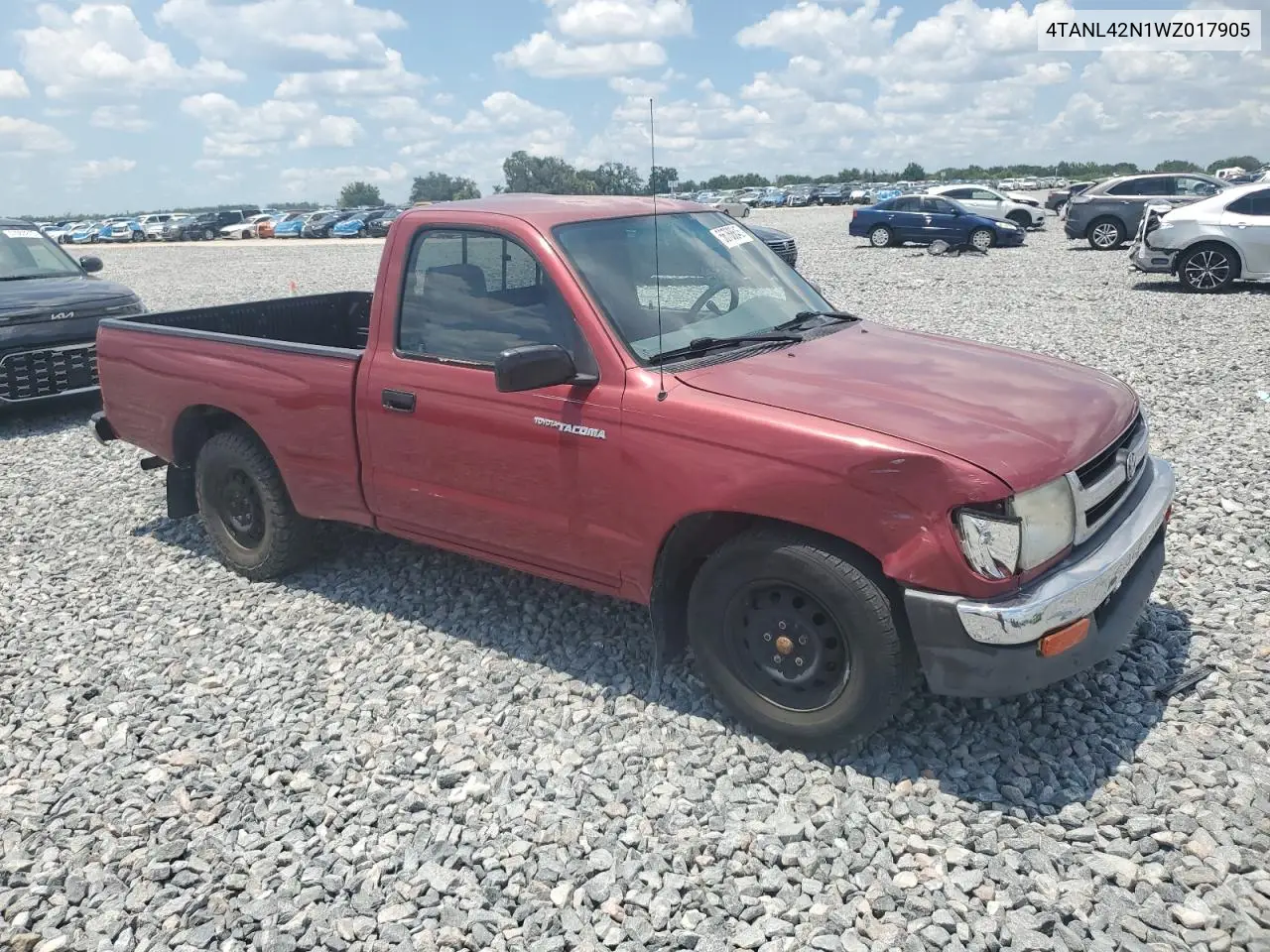 1998 Toyota Tacoma VIN: 4TANL42N1WZ017905 Lot: 56768645