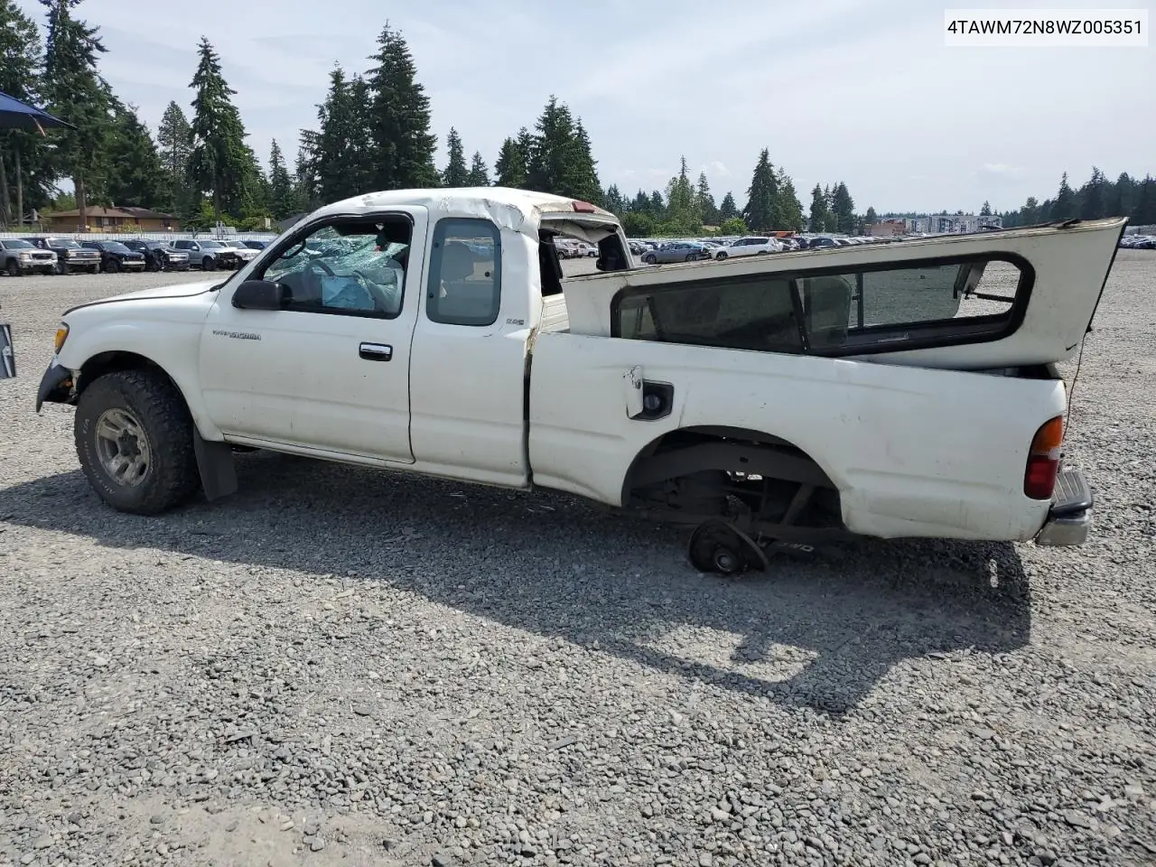 1998 Toyota Tacoma Xtracab VIN: 4TAWM72N8WZ005351 Lot: 62338335