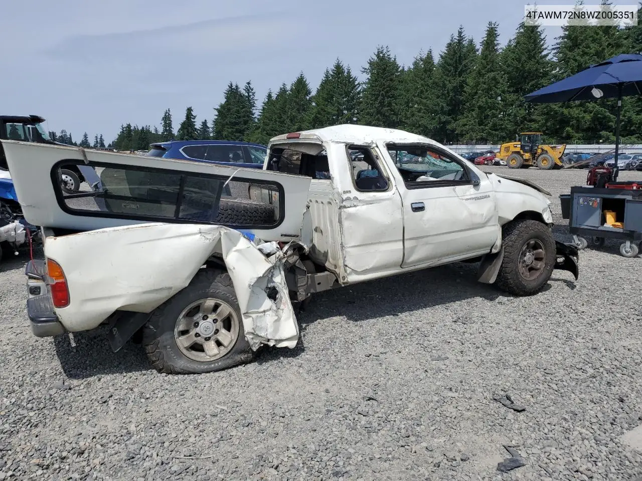 1998 Toyota Tacoma Xtracab VIN: 4TAWM72N8WZ005351 Lot: 62338335