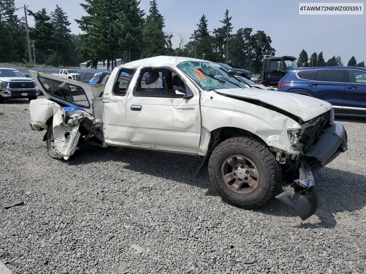 1998 Toyota Tacoma Xtracab VIN: 4TAWM72N8WZ005351 Lot: 62338335