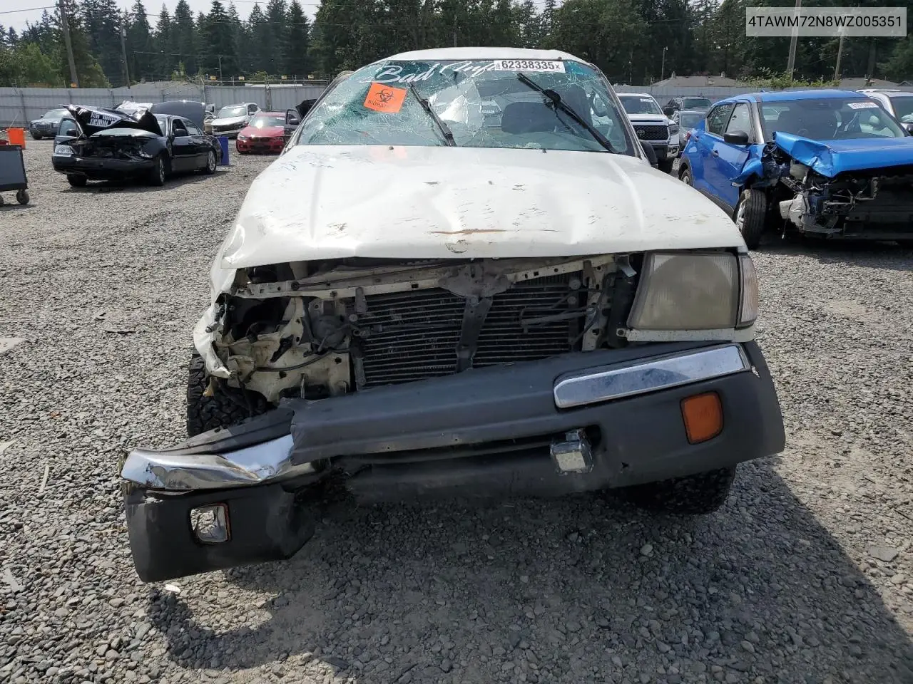 1998 Toyota Tacoma Xtracab VIN: 4TAWM72N8WZ005351 Lot: 62338335