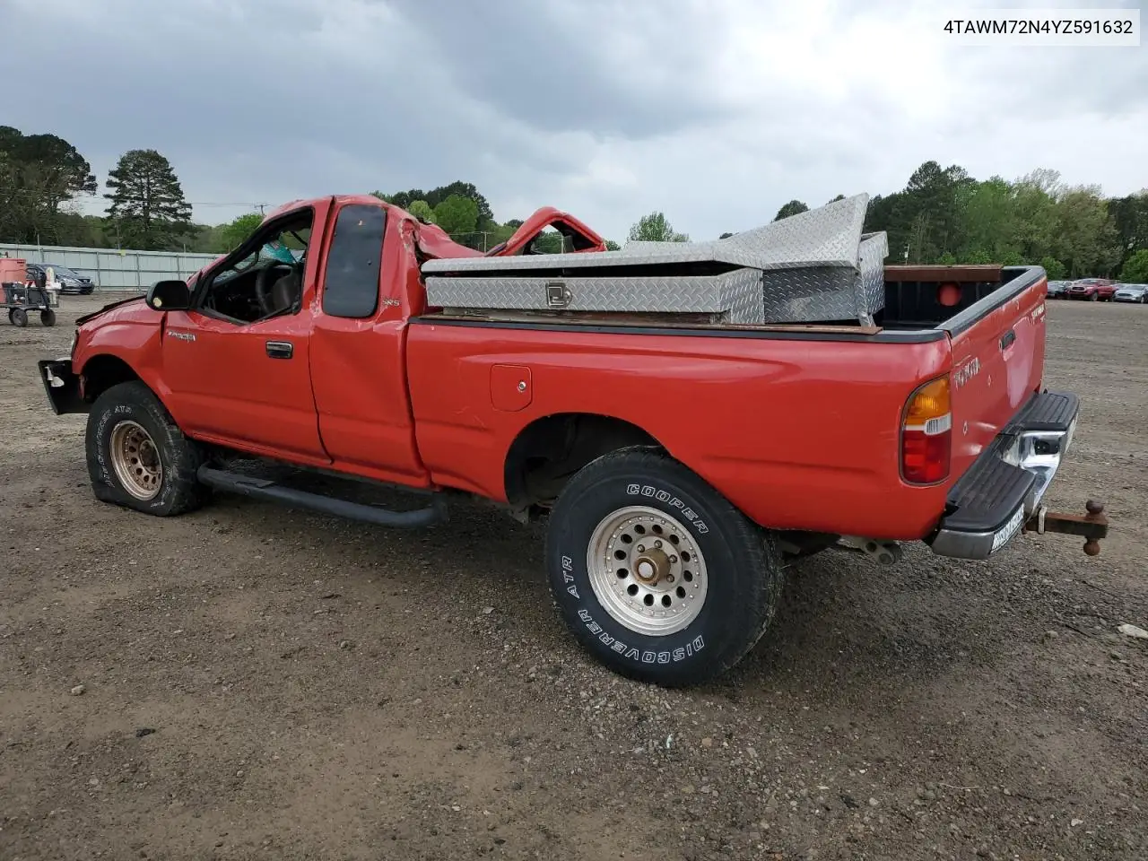 2000 Toyota Tacoma Xtracab VIN: 4TAWM72N4YZ591632 Lot: 52143075