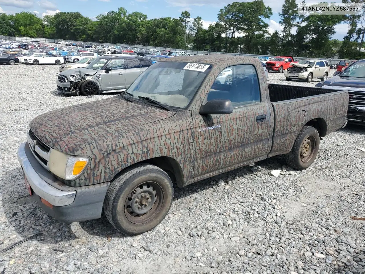 2000 Toyota Tacoma VIN: 4TANL42N0YZ587557 Lot: 55143035