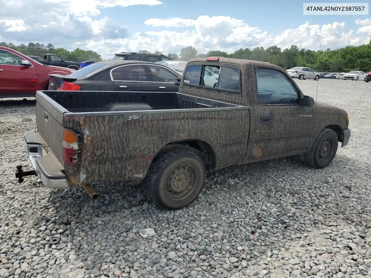 2000 Toyota Tacoma VIN: 4TANL42N0YZ587557 Lot: 55143035