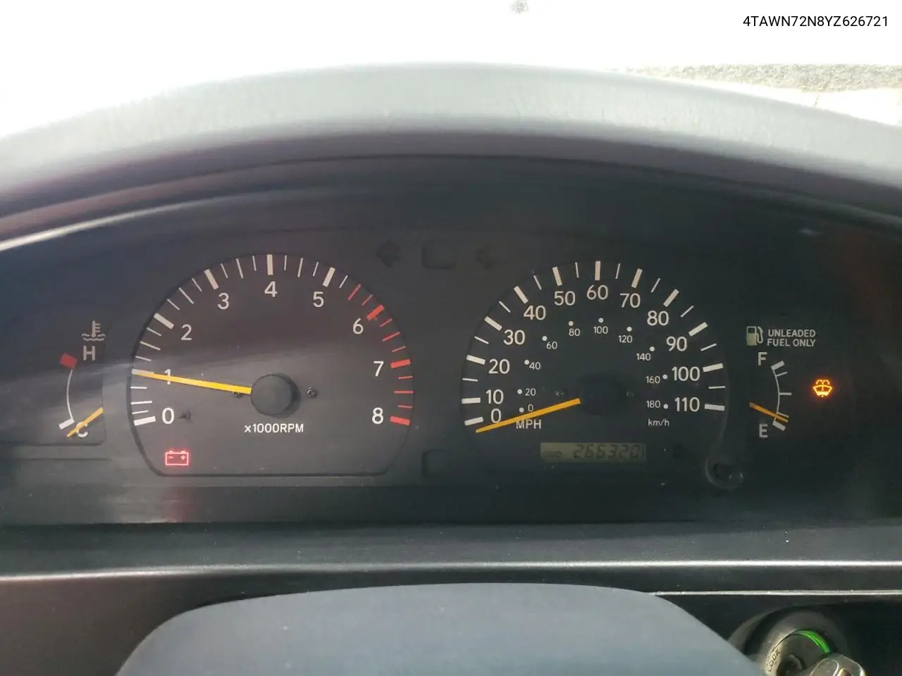 2000 Toyota Tacoma Xtracab VIN: 4TAWN72N8YZ626721 Lot: 57000705