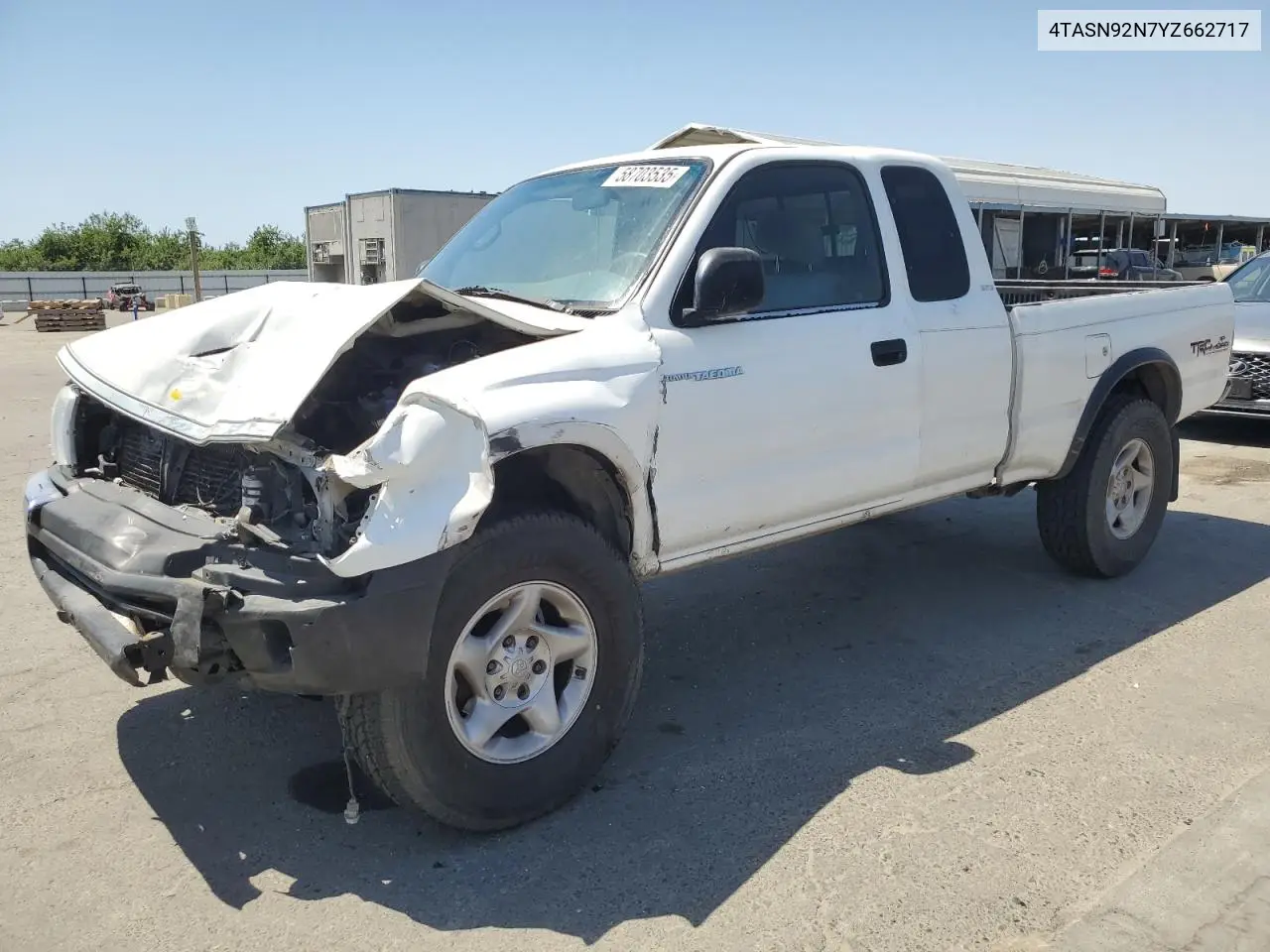 2000 Toyota Tacoma Xtracab Prerunner VIN: 4TASN92N7YZ662717 Lot: 58703535