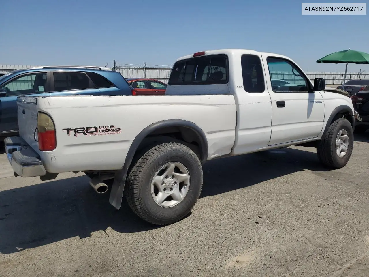 2000 Toyota Tacoma Xtracab Prerunner VIN: 4TASN92N7YZ662717 Lot: 58703535