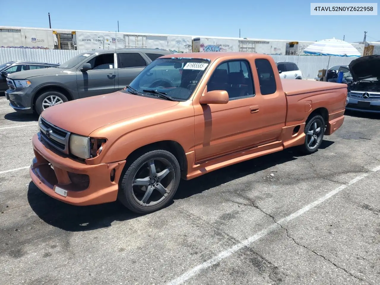 2000 Toyota Tacoma Xtracab VIN: 4TAVL52N0YZ622958 Lot: 61985585
