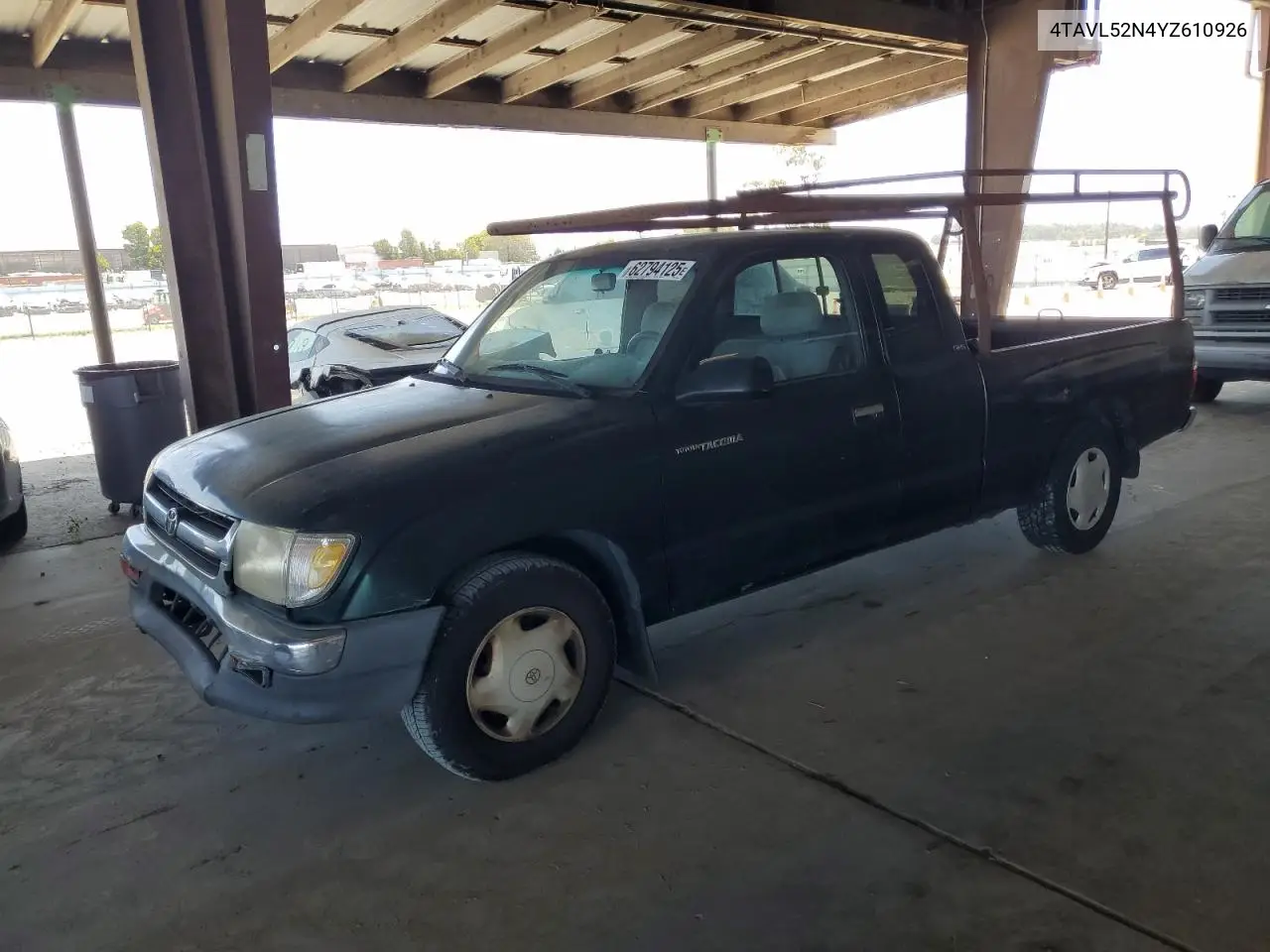 2000 Toyota Tacoma Xtracab VIN: 4TAVL52N4YZ610926 Lot: 62794125