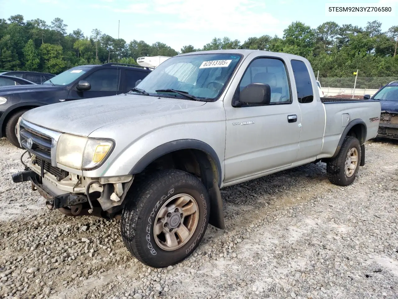 2000 Toyota Tacoma Xtracab Prerunner VIN: 5TESM92N3YZ706580 Lot: 62813105