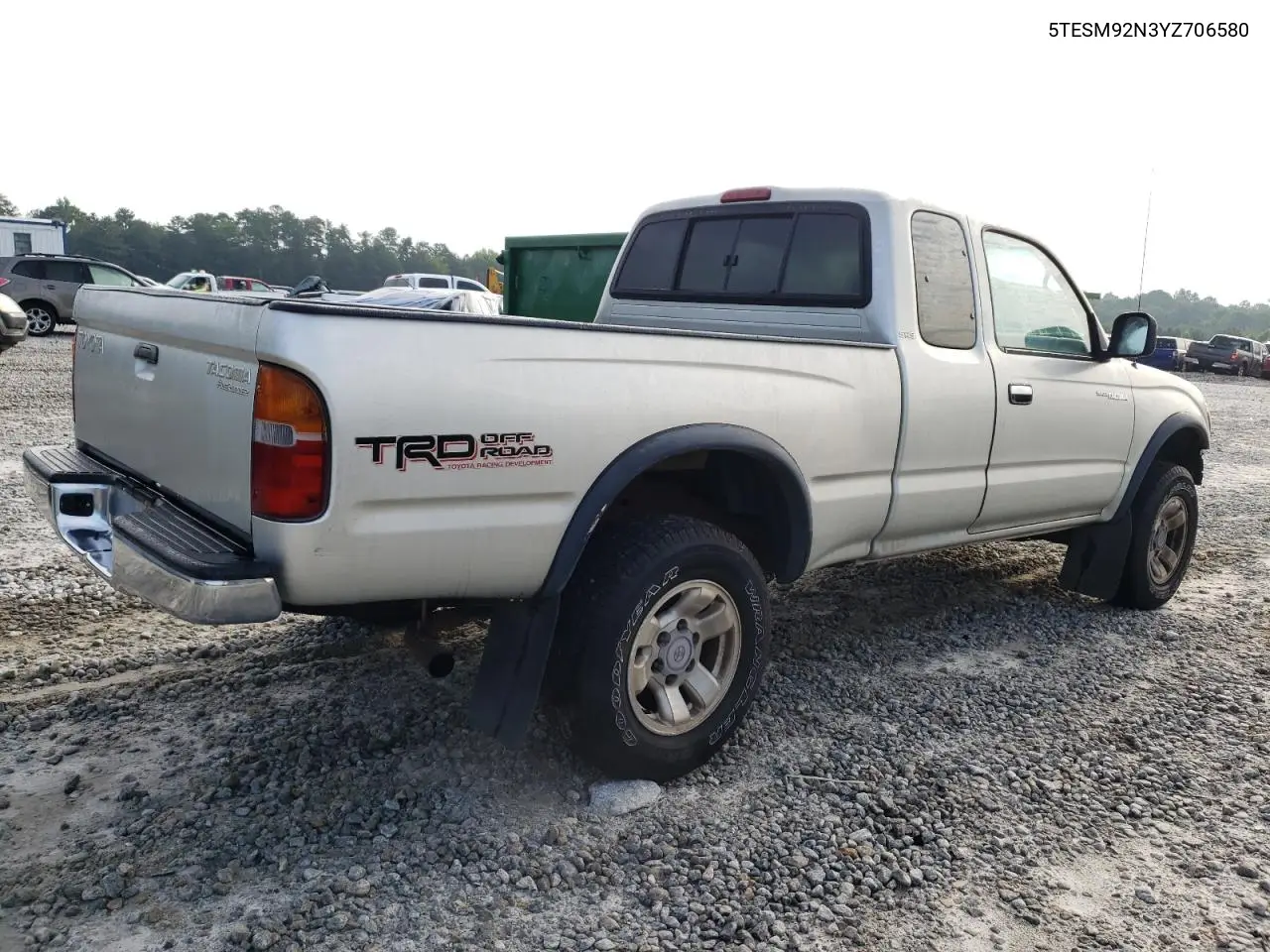 2000 Toyota Tacoma Xtracab Prerunner VIN: 5TESM92N3YZ706580 Lot: 62813105