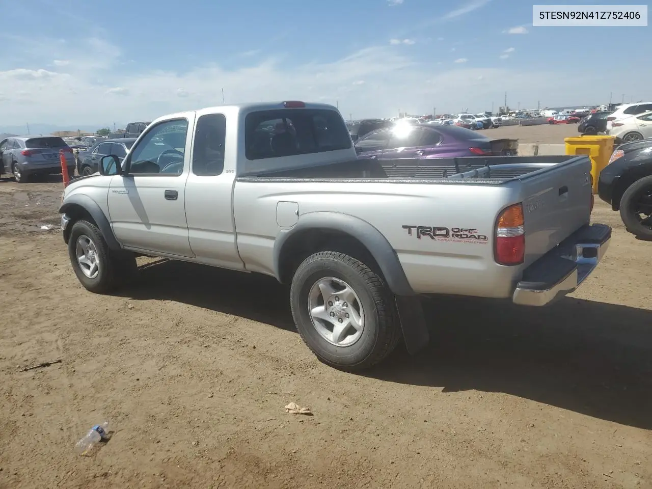 2001 Toyota Tacoma Xtracab Prerunner VIN: 5TESN92N41Z752406 Lot: 56558065
