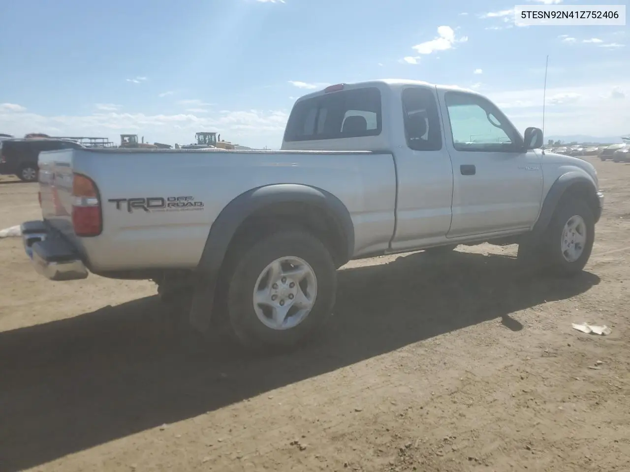 2001 Toyota Tacoma Xtracab Prerunner VIN: 5TESN92N41Z752406 Lot: 56558065