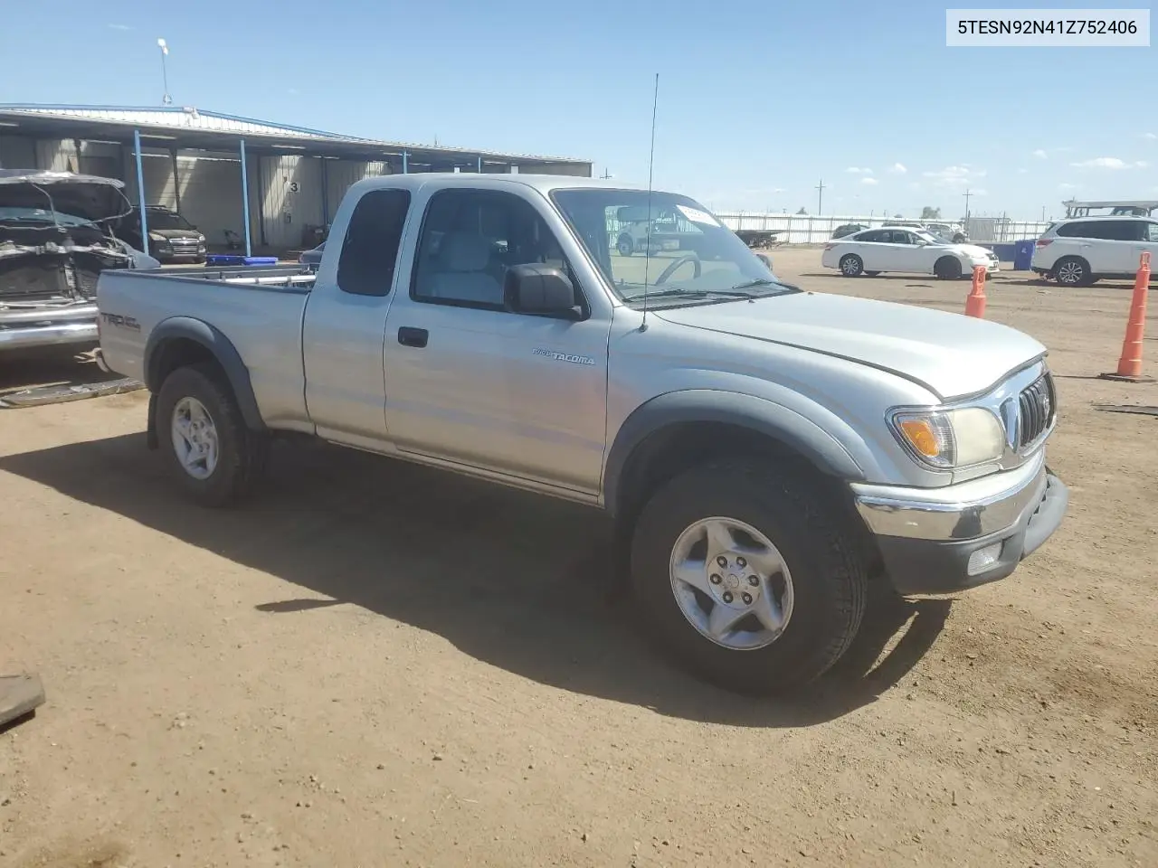 2001 Toyota Tacoma Xtracab Prerunner VIN: 5TESN92N41Z752406 Lot: 56558065