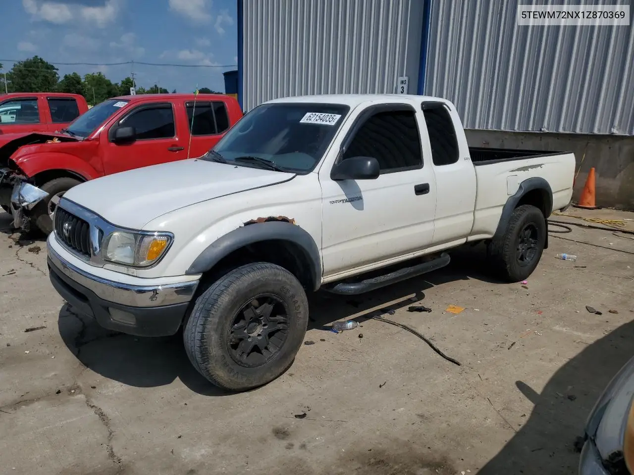 2001 Toyota Tacoma Xtracab VIN: 5TEWM72NX1Z870369 Lot: 62154035